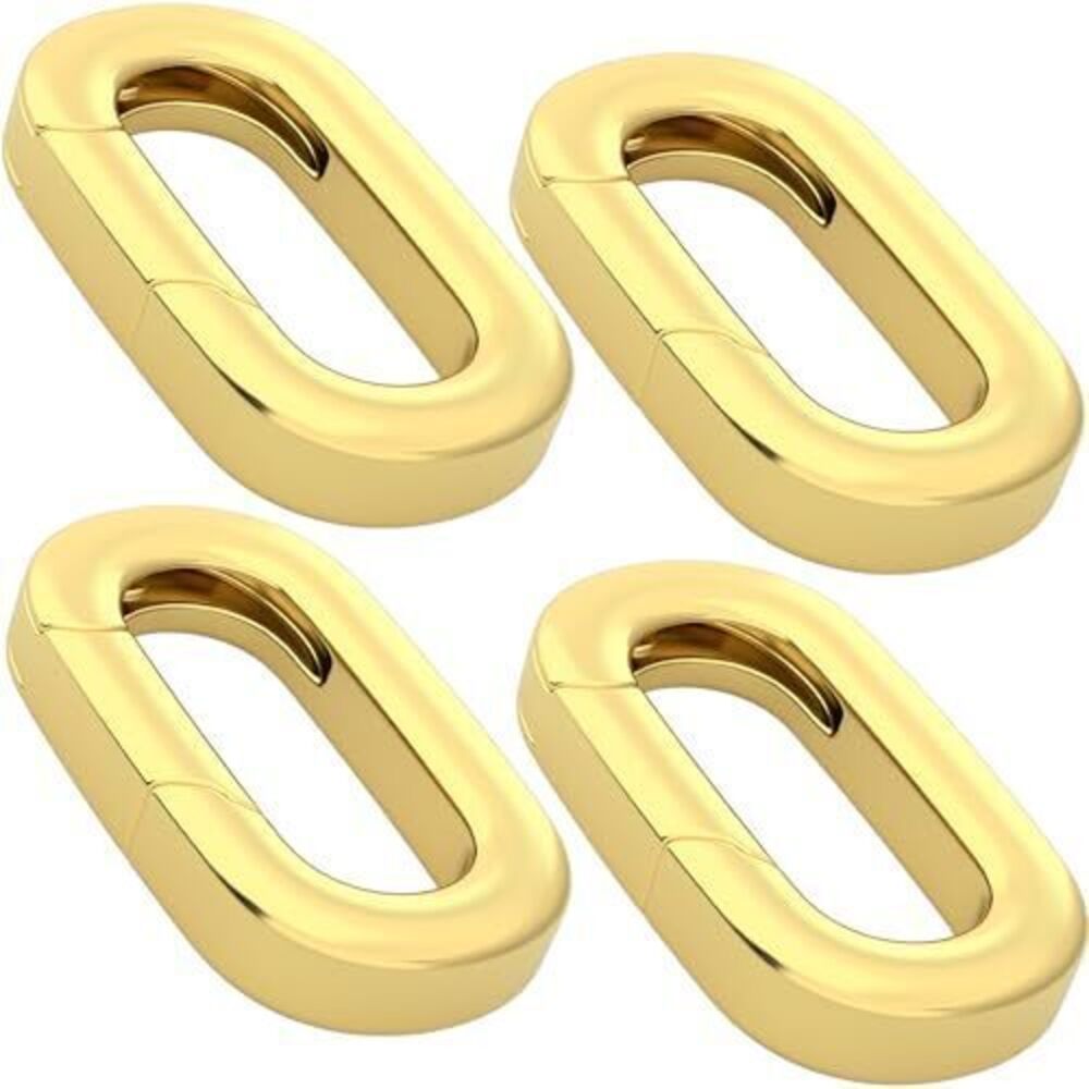 7452 4pcs 18K Gold Plated Jewelry Clasps, Hypoallergenic Necklace Enhancer